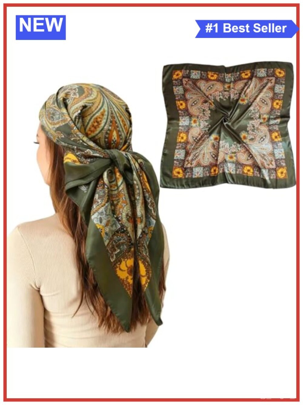 Satin Silk Like Hair Head Scarf 35x35 Women Head Wrap Purse Scarf